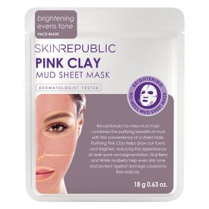 Skin Republic Pink Clay Mud Sheet Face Mask 18 g kuva