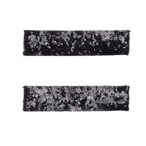 DARK Glitter Hair Clips Large 2 kpl ─ Black kuva