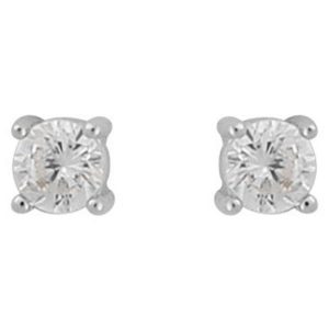 Snö Of Sweden Camille Small Stone Earring ─ Silver/Clear kuva