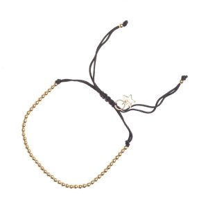 DARK Metal Bead Bracelet Thin ─ Black kuva