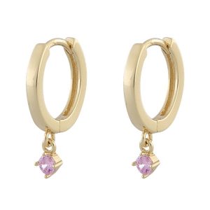 Snö Of Sweden Camille Small Ring Earring ─ Gold/Pink kuva