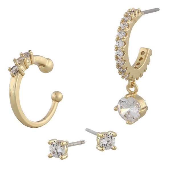 Snö Of Sweden Luire Cuff Earring Mix 1 ─ Gold/Clear kuva