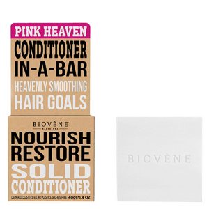 Biovène Hair Care Conditioner Bar Nourish Restore 40 g ─ Pink Heaven kuva