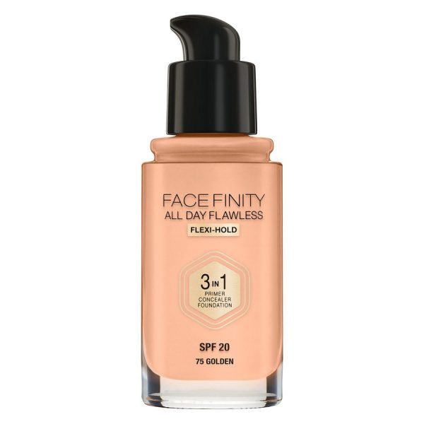 Max Factor Facefinity All Day Flawless 3-in-1 Foundation 30ml – 75 Golden kuva