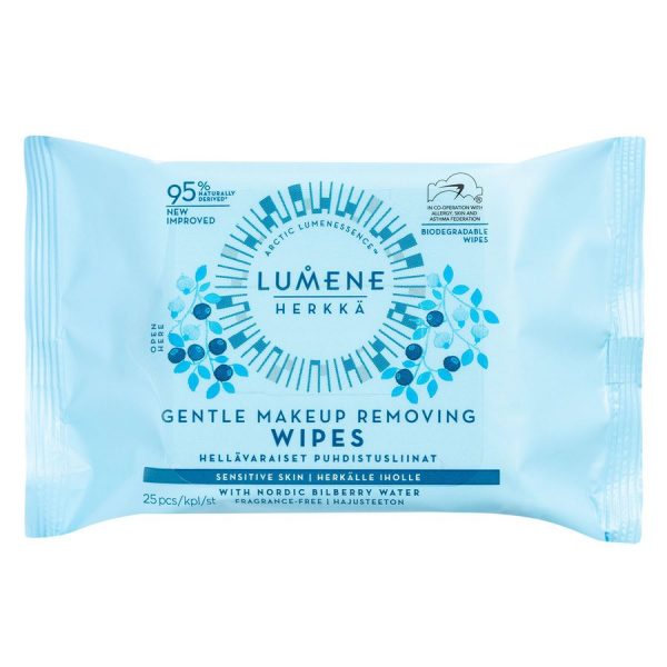Lumene Herkkä Gentle Makeup Removing Wipes 25 kpl kuva