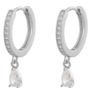Snö Of Sweden Camille Drop Ring Earring ─ Silver/Clear kuva