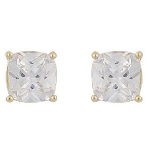 Snö Of Sweden Camille Square Stone Earring ─ Gold/Clear kuva