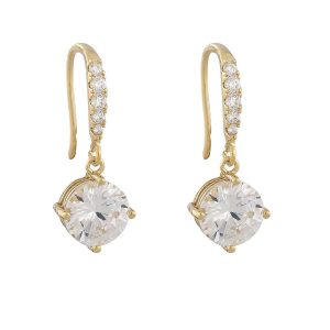 Snö Of Sweden Luire Stone Pendant Earring ─ Gold/Clear kuva