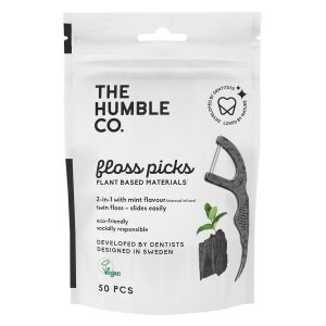 The Humble Co Dental Floss Picks 50 kpl – Charcoal kuva
