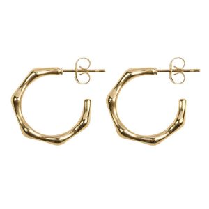 DARK Bamboo Creole Small ─ Gold kuva