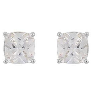 Snö Of Sweden Camille Square Stone Earring ─ Silver/Clear kuva
