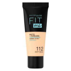 Maybelline Fit Me Matte + Poreless Foundation Soft Beige #112 30ml kuva