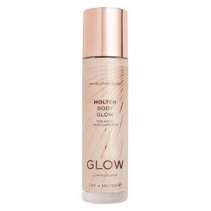 Makeup Revolution Glow Molten Body Liquid Illuminator 100ml ─ Gold kuva