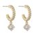 Snö Of Sweden Luire Stone Oval Pendant Earring ─ Gold/Clear